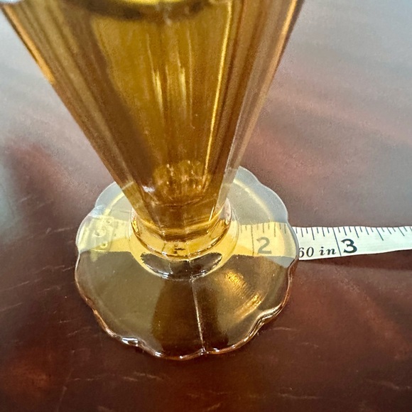 L.E. Smith #6231 Moon and Stars Amber Bud Vase Vintage Mid Century Glass 6.5” - Picture 9 of 11